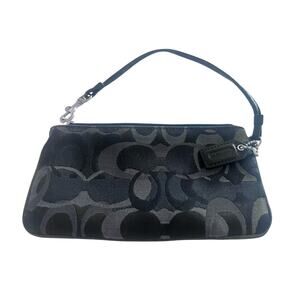 Coach Women's Black Wristlet Clutch Bag/Coin Purse 7” X 4” Zippered EUC